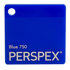 May include: A blue Perspex sheet with the text "Blue 750 PERSPLEX" printed on it.
