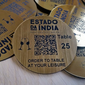 Personalised QR Code Laser Engraved Discs, 70mm diameterTable Tags, Locker, Restaurant, Clubs image 2