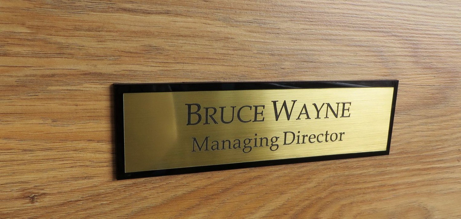 8x3 Personalised Door Name Plate, Custom Engraved Sign, Office Plaque 