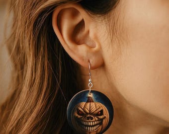 Halloween Acrylic Pumpkin Dangle Earrings: Festive Fall Jewelry