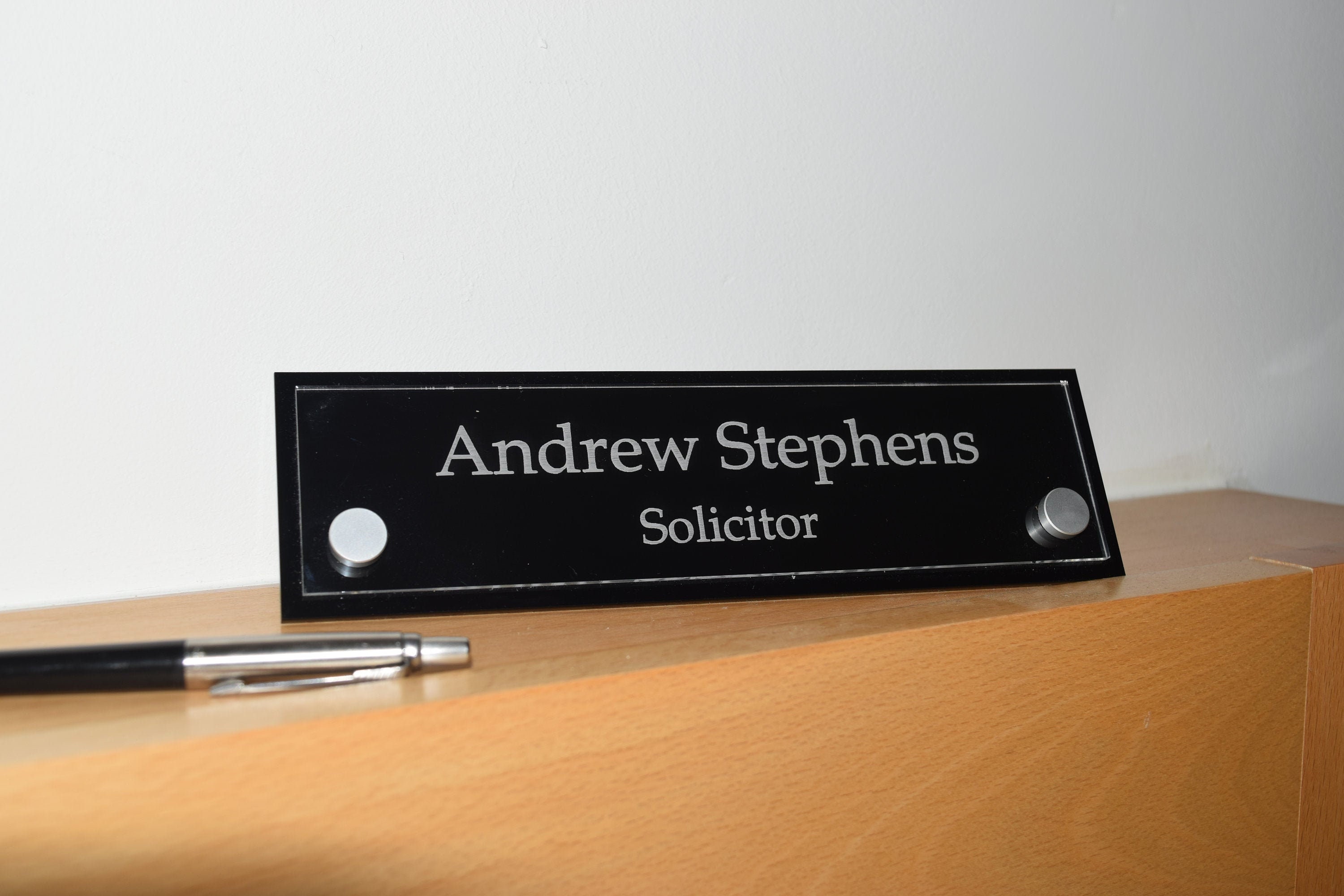 Contemporary Custom Engraved Acrylic Desk Name Plate Desk Etsy UK