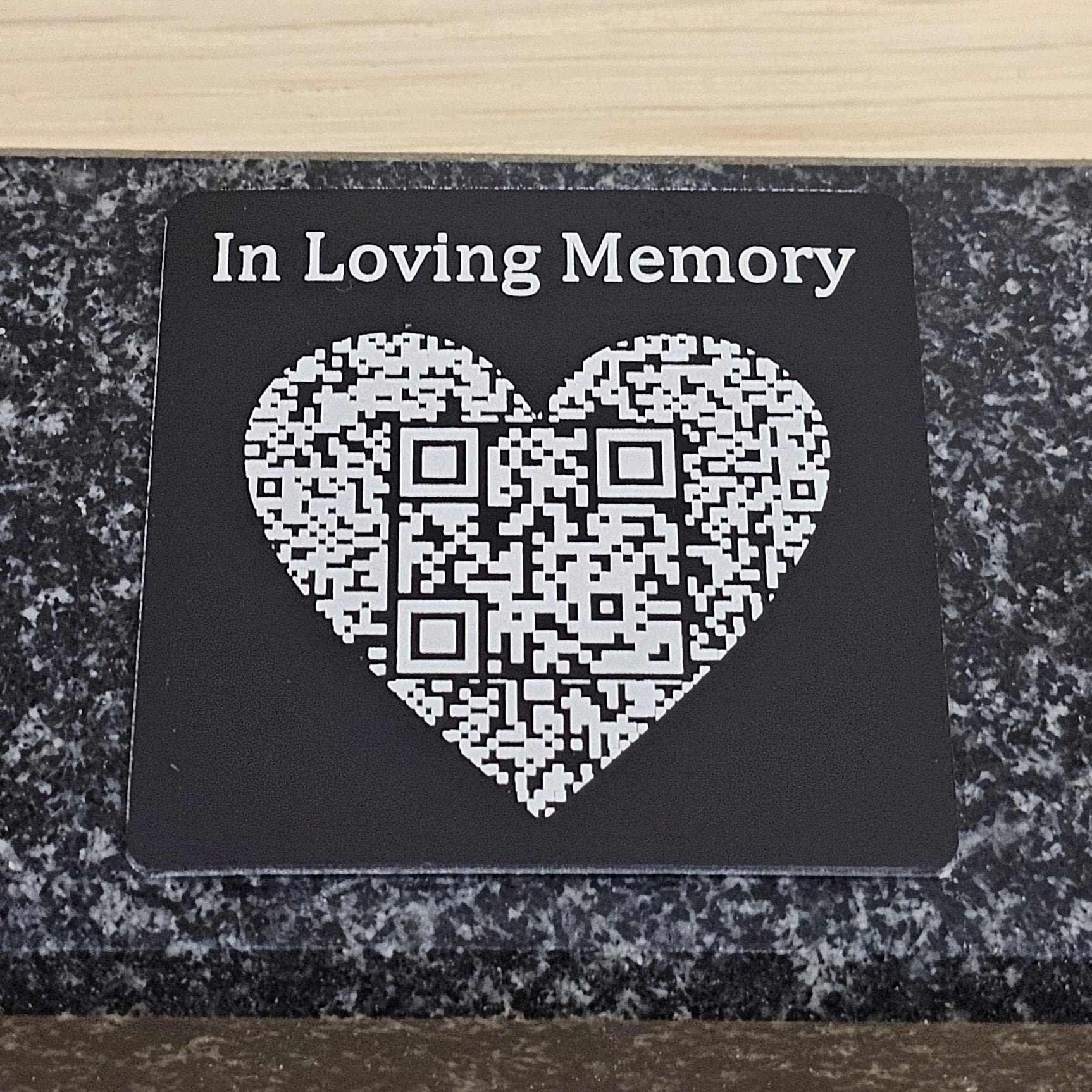 Eternal Remembrance With 50mm Square Anodised Aluminium QR