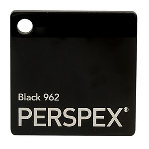 May include: A black Perspex sheet with the text "Black 962 PERSPLEX" printed on it.