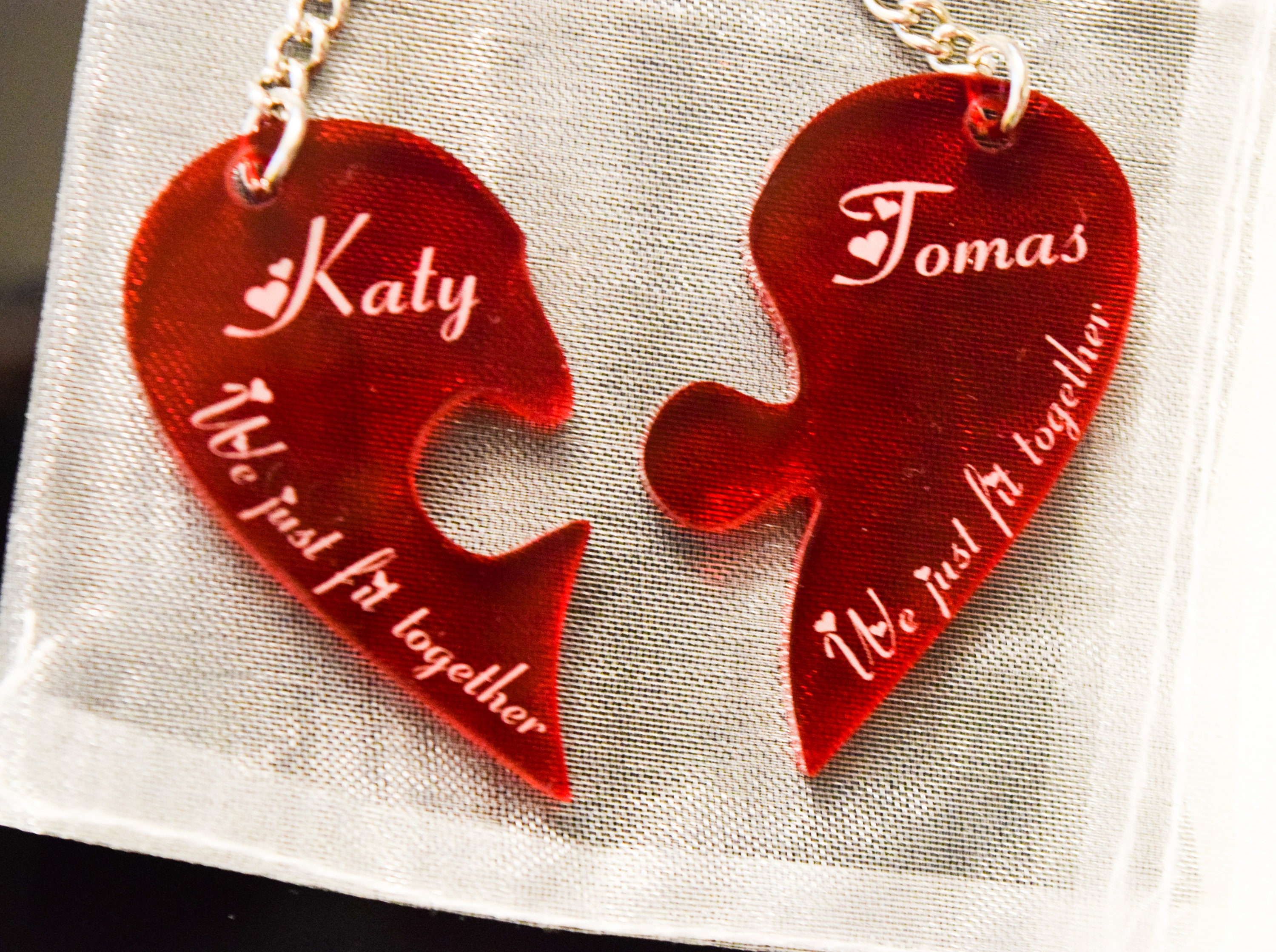 Heart Jigsaw Keyrings Personalised Heart Keyrings Puzzle Piece Keyring Gift For Couples Valentine Birthday Anniversary