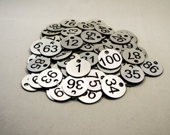 Set of 120x3cm Laser Engraved Number Discs, Table, Tags, Locker, Restaurant,Clubs