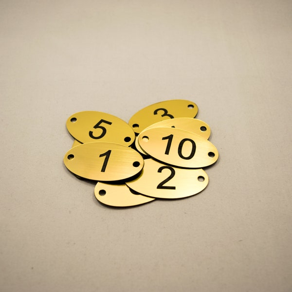 30mm x 45mm Laser Engraved Number Discs, Table, Tags, Locker, Pub, Restaurant, Clubs
