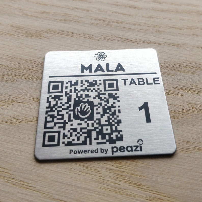 50mm square Stainless Steel QR Code Laser Engraved Tags, Scan to order Tags, Bar, Restaurant Menu, Clubs image 5