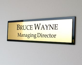 Personalised 210mm Executive Office Wall Name Plate - Elevate Your Workspace!