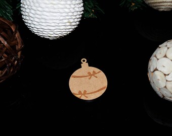 Bauble with Ribbon Christmas Decoration 3mm MDF
