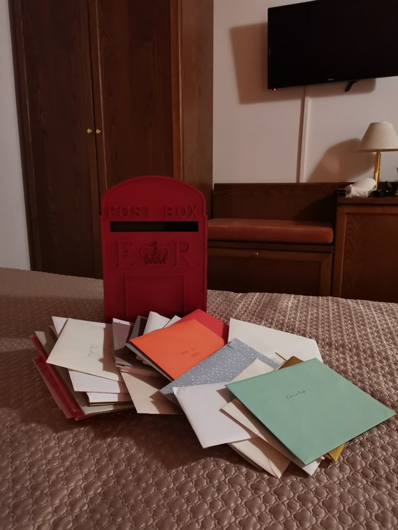 GOLD MDF Large Post Box for Wedding Cards etc. Royal Mail Design 