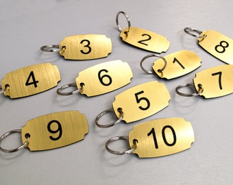 Set of 10 Numbered key tags ideal for clubs, leisure centres, school
