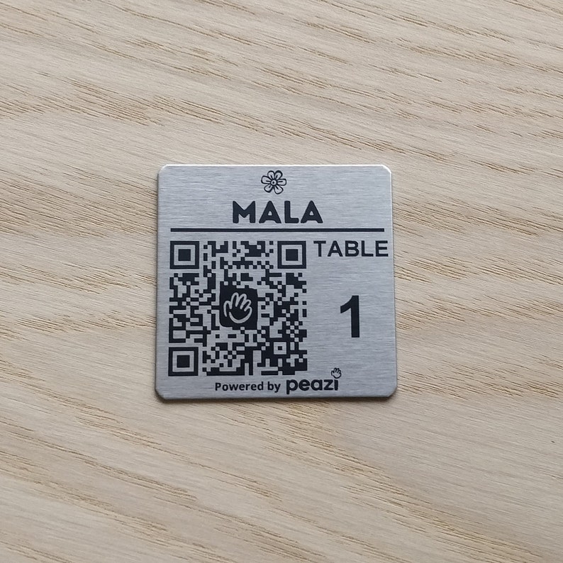 50mm square Stainless Steel QR Code Laser Engraved Tags, Scan to order Tags, Bar, Restaurant Menu, Clubs image 6