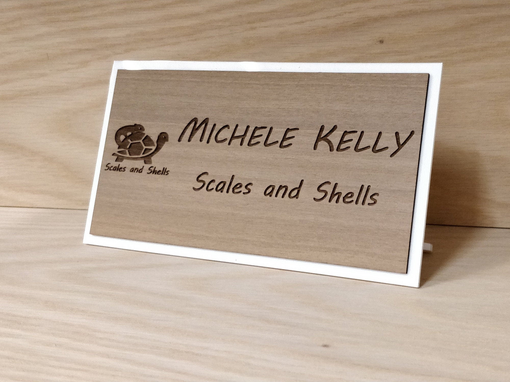 100mm X 180mm Natural Wood And Acrylic Personalised Desk Name Plate