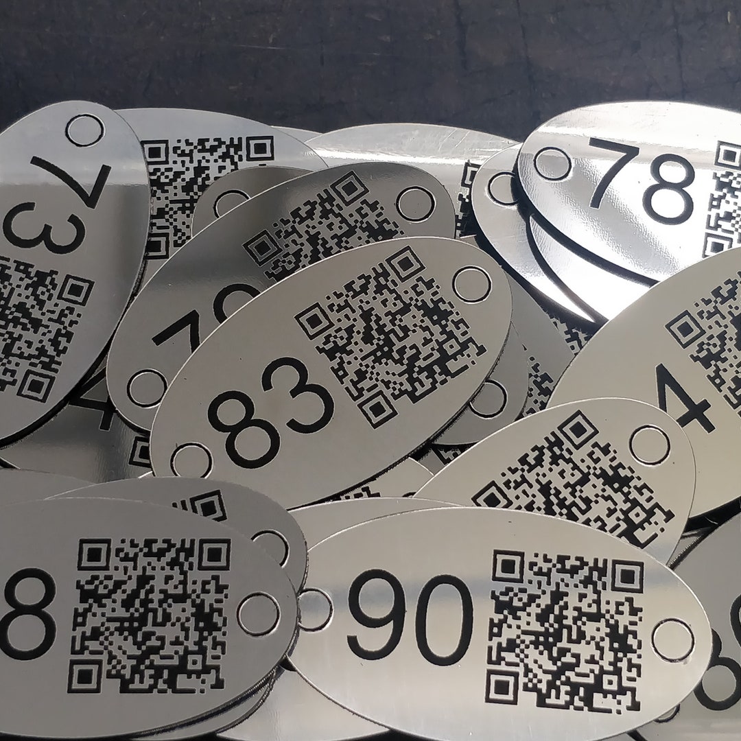 Laser Engraved Number Table Tags With QR Code, Locker, Pub, Restaurant ...