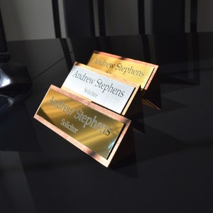 Personalised Solid Wood Desk Name Plate: Oak, Walnut, Sapele