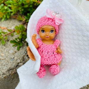 Pink Flower Sparkle Outfit- for 3 inch Doll