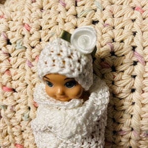 Flower Option White hat- colored flowers- for 3 inch Baby