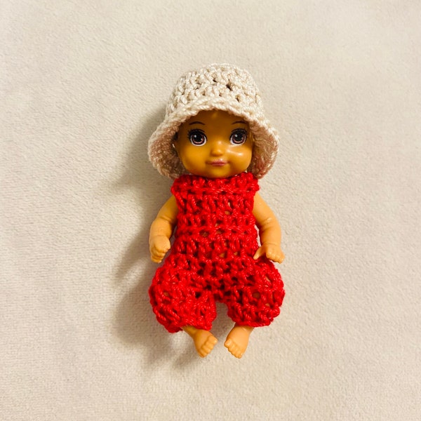 Baby Mini Jumper and Sun Hat items- boy/girl 3” doll clothes