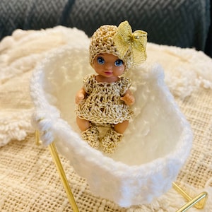 Metallic Baby Outfit Pieces- Gold- for 3 inch Doll