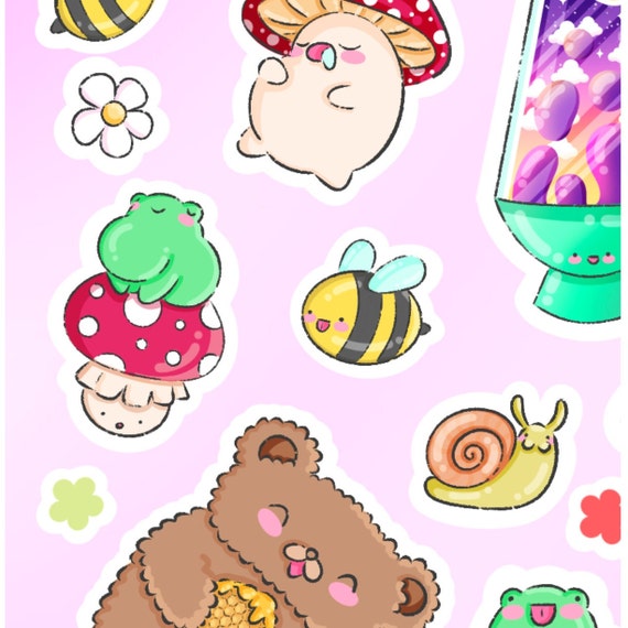 Cottagecore Kawaii Sticker Sheet Kawaii Sticker Sheet 