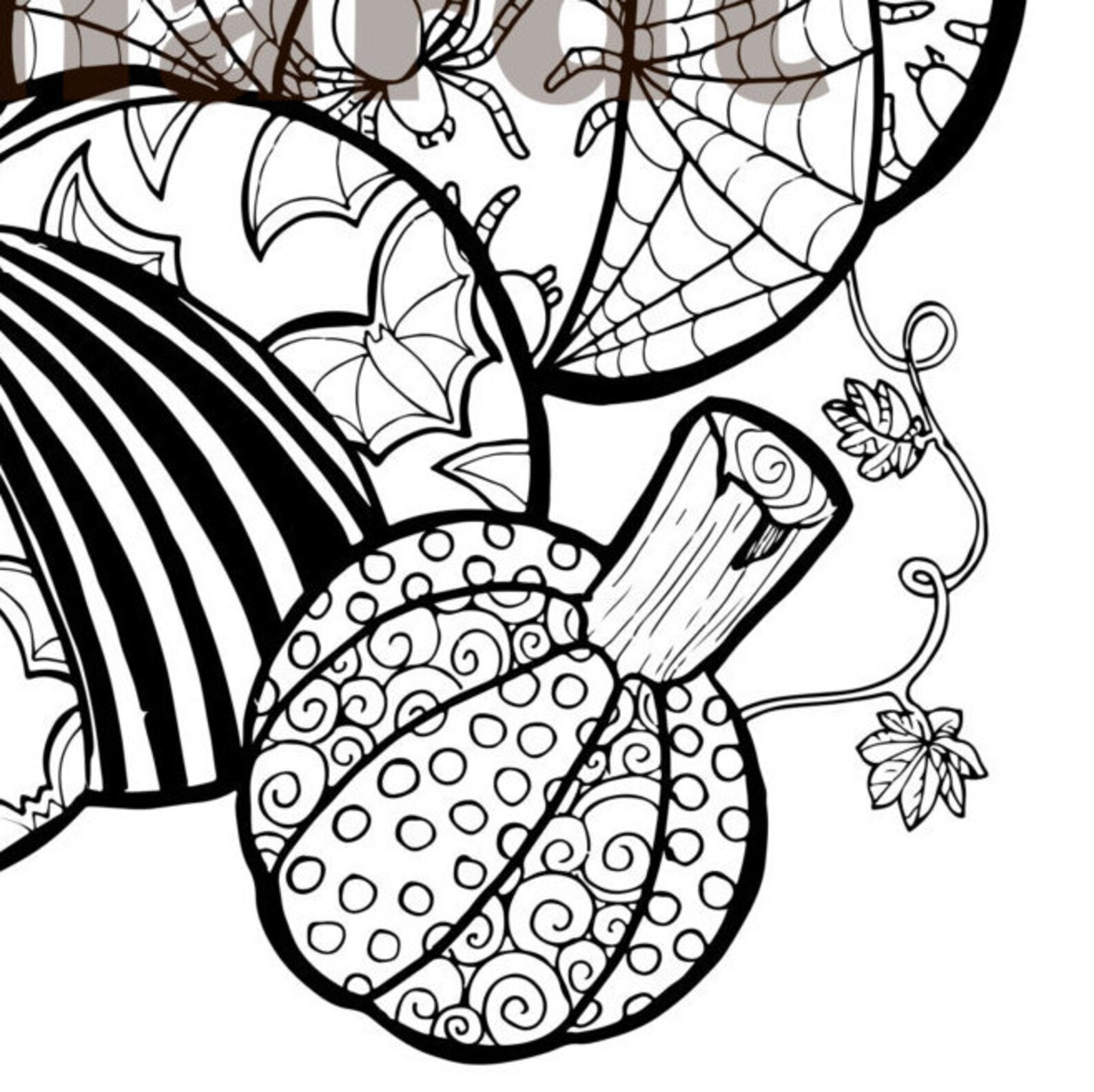 Halloween Pumpkins-printable Coloring Page - Etsy