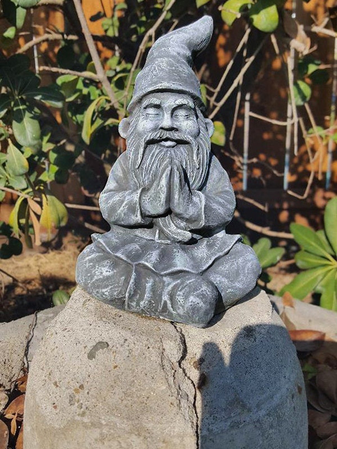 7 Tall' Gnome Zen Garden Gnome Statue Meditating Etsy