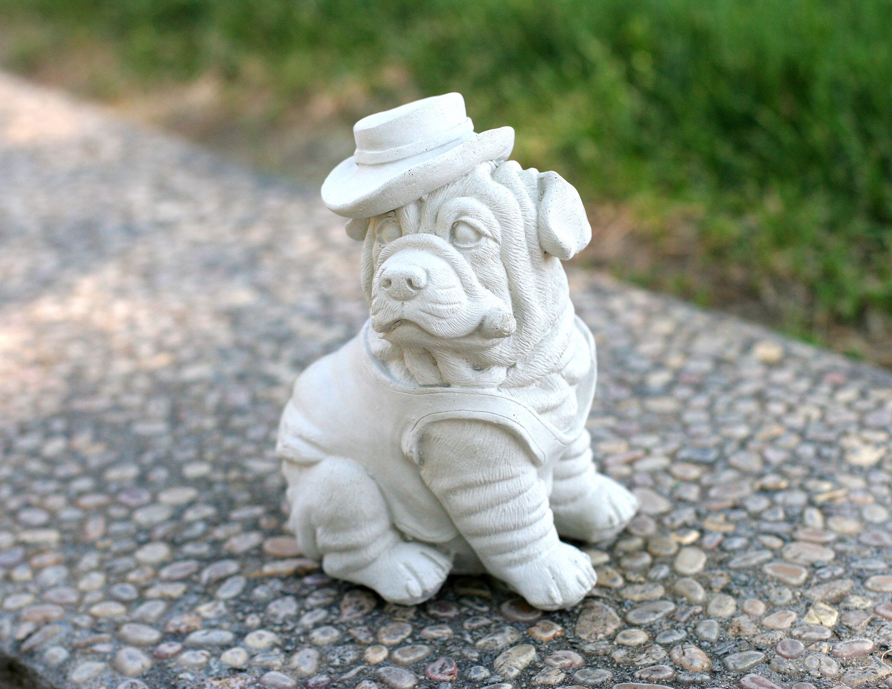 Shar-pei Dog Statue 5.25 Tall Solid Cement Shar-pei | Etsy