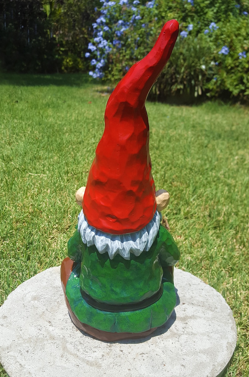 Large Gnome Garden Gnome Solid Cement Garden Etsy