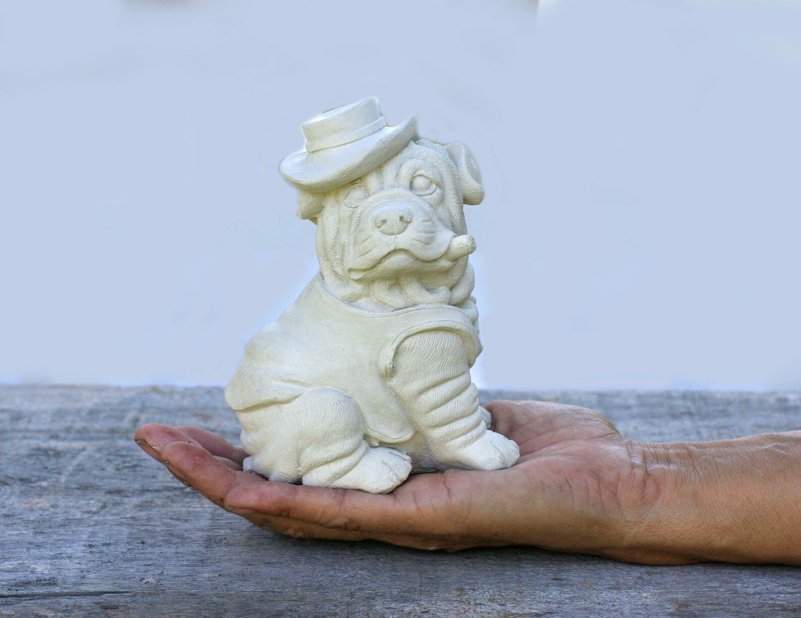 Shar-pei Dog Statue 5.25 Tall Solid Cement Shar-pei - Etsy