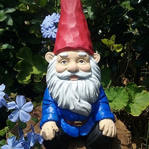 Nain de 23 cm de haut, nain de jardin relaxant, ciment solide, nain traditionnel,