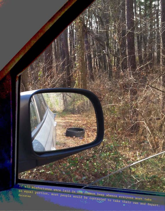 Rear View Mirror Woods Original Photo Print Art Print Etsy