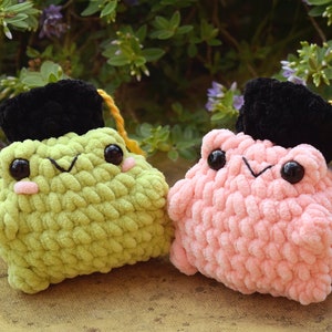 Crochet Graduation Frog Plush - Handmade Plushie - Celebration Gifts For Her Well Done College University Present Graduation Keepsake Animal