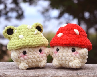 Crochet Mushroom Plush - Handmade Plushie - Amigurumi - Mushroom Gifts - Stress Ball - Worry Pet - Anxiety Pal - Stuffed Plant - Desk Buddy
