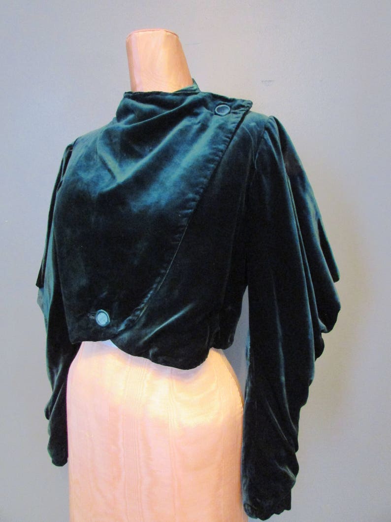 1930s Emerald Green Silk Velvet Jacket | Etsy