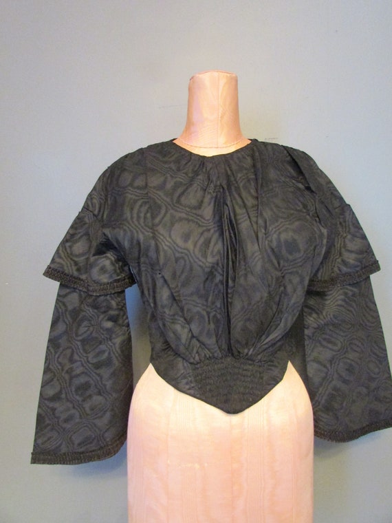 Civil War Era Victorian Mourning Bodice - Black Go