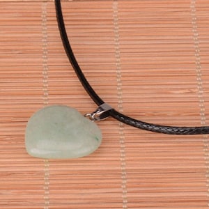 Healing Point Chakra Heart Stone with Leather Necklace