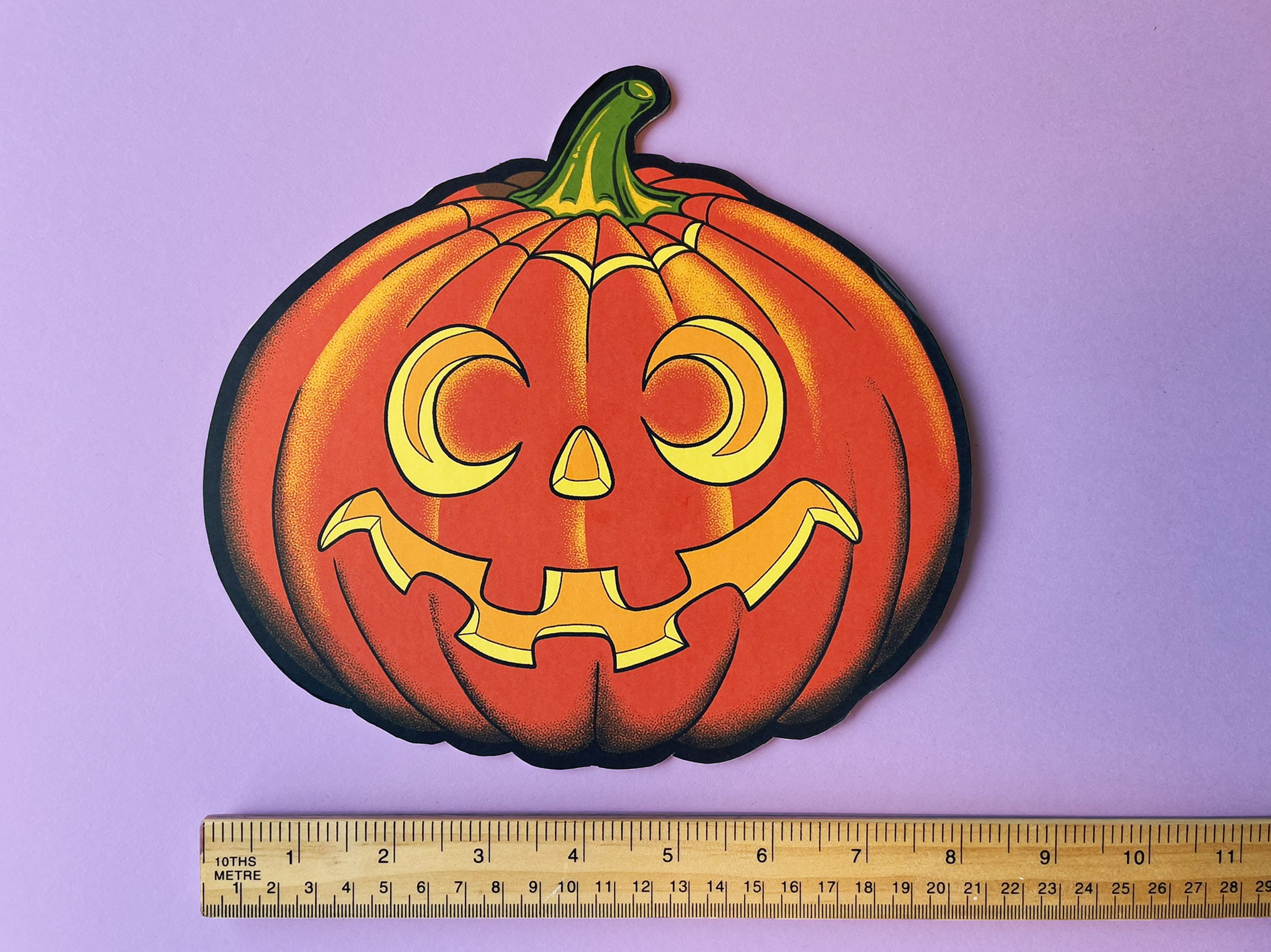 Vintage Halloween Cut Outs, Retro Decorations, Wall Art, Pumpkin Ghost Cat Skull Moon Bat Die