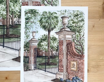 The Horseshoe | University of South Carolina Watercolor Print | 8 x 10
