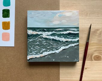 Tides | Original Ocean Painting | 5x5