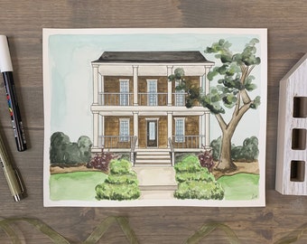 Watercolor House Painting