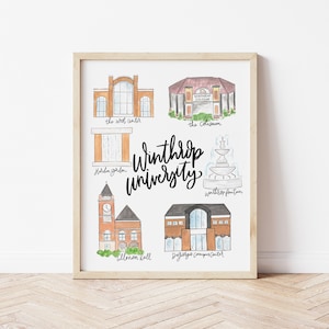 Winthrop University | 8x10 Landmarks Map Print