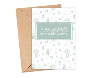 Congrats | Baby Card | Baby Shower Card | Greeting Card