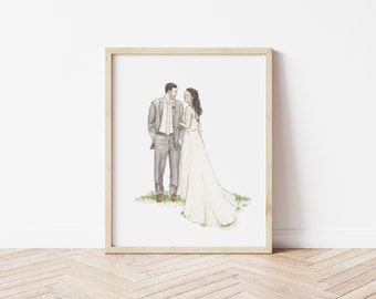 Watercolor Wedding Portrait | Custom Wedding Painting | Anniversary Gift