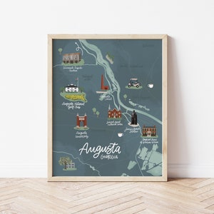 Augusta, GA Illustrated Map Print | 8 x 10