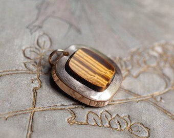 Tiger's Eye Gold Filled Pendant, Antique Gold Filled Pendant, Victorian Gold Filled Charm, Antique Gold Filled Charm, Tiger's Eye Jewelry