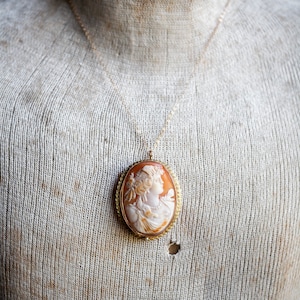 Victorian 14K Cameo Brooch, Victorian Cameo Necklace, Victorian Shell Cameo, Victorian Cameo Necklace, Cameo Jewelry, 14K Cameo Pearl