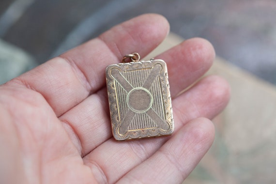 Art Deco Gold Filled Locket, Antique Gold Filled Locket, Antique Rectangular Locket, Antique Gold Filled Locket No Monogram