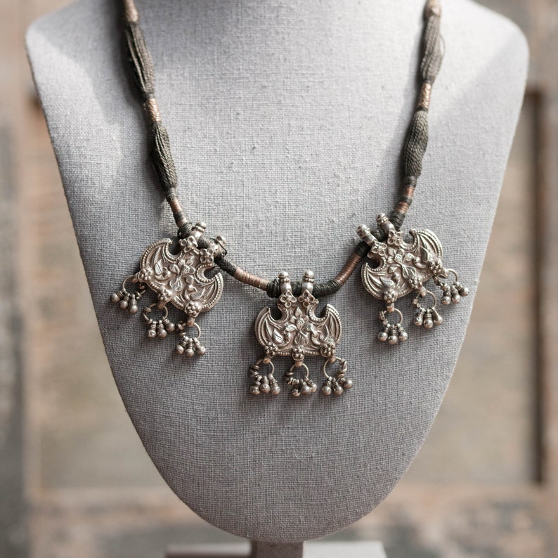 Antique Rajasthani Bell Amulet Necklace Antique Sterling Etsy