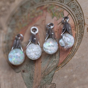 Vintage Floating Opal Pendant, Vintage Opal Necklace, Floating Opal Necklace, Glass Bottle Opal Necklace, Sterling Floating Opal image 3
