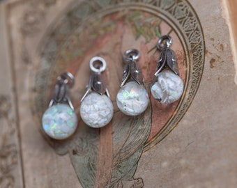 Vintage Floating Opal Pendant, Vintage Opal Necklace, Floating Opal Necklace, Glass Bottle Opal Necklace, Sterling Floating Opal